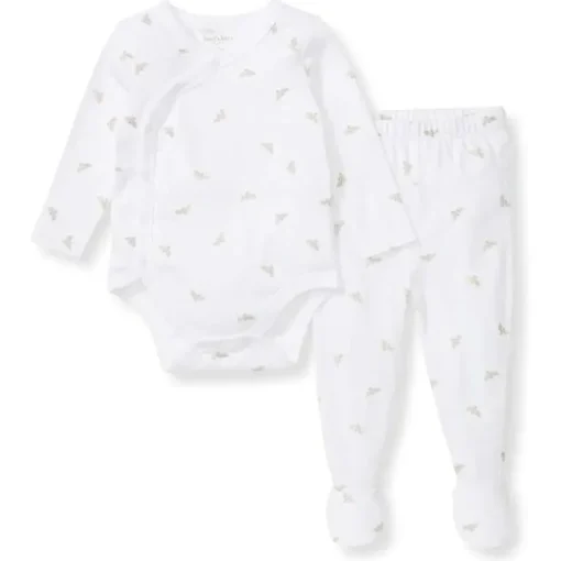 Burts Bees - Micro Golden Bee Bodysuit Set, Fossil