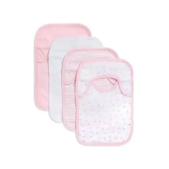 Burt's Bees 4 peças 100% algodão orgânico arrotos panos para menina