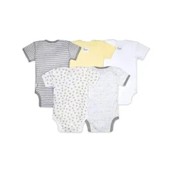 Burt's Bees - 5Pk Baby Bodysuits manga curta, Sunshine