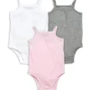 Burts Bees – 3Pk Baby Girl Camisola Clássica Bodysuit