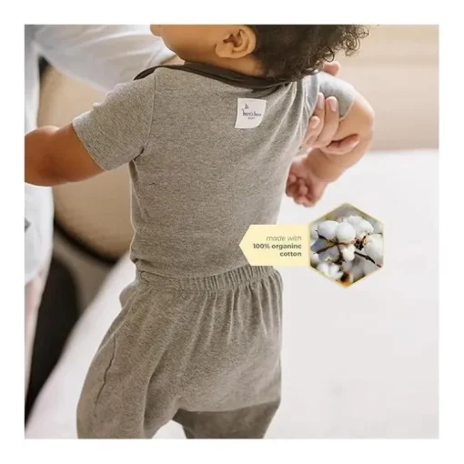 Burts Bees - 3Pk Baby Unisex Organic Solid Short Sleeve Bodysuits, Midnight