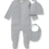 Burts Bees - 3Pk Jumpsuit, Hat & Bib Set, Quarry