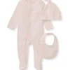 Burts Bees - 3Pk Jumpsuit, Hat & Bib Set, Ranunculus