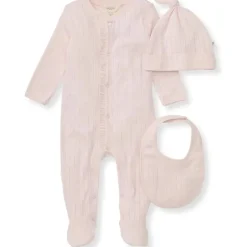 Burts Bees - 3Pk Jumpsuit, Hat & Bib Set, Ranunculus