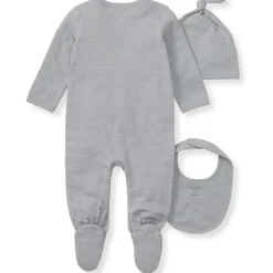 Burts Bees - 3Pk Jumpsuit, Hat & Bib Set, Quarry