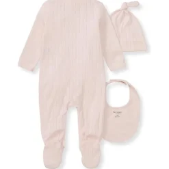 Burts Bees - 3Pk Jumpsuit, Hat & Bib Set, Ranunculus