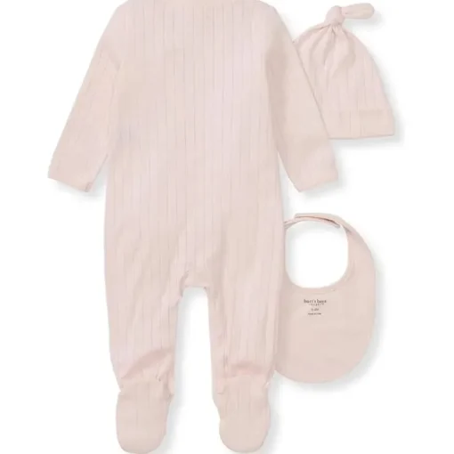 Burts Bees - 3Pk Jumpsuit, Hat & Bib Set, Ranunculus