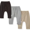 Burts Bees - 3Pk Organic Cotton Baby Harem Pants, Ash