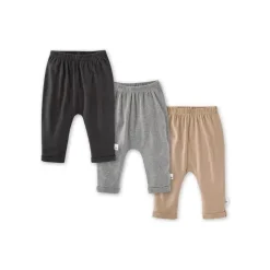 Burts Bees - 3Pk Organic Cotton Baby Harem Pants, Ash