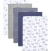 Burts Bees - 5Pk Wandering Elephants Burp Cloths