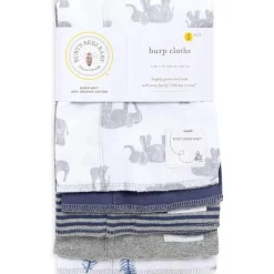 Burts Bees - 5Pk Wandering Elephants Burp Cloths