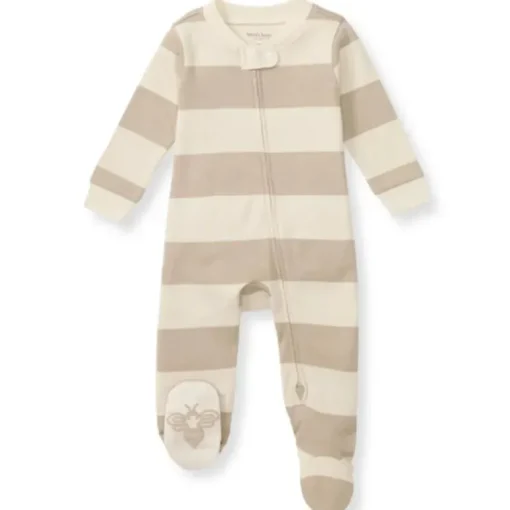 Burts Bees - Rugby Stripe Sleep & Play, Oat
