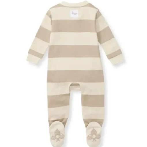 Burts Bees - Rugby Stripe Sleep & Play, Oat
