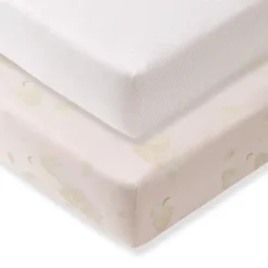 Burts Bees - Set Of 2 Good Night Sky Crib Sheets, Ranunculus