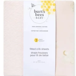 Burts Bees - Set Of 2 Good Night Sky Crib Sheets, Ranunculus