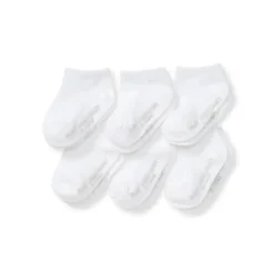 Burts Bees - Set Of 6 Solid Ankle Socks, Cloud