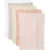 Burts Bees - Set Of 5 Solid Burp Cloths, Pink Sand