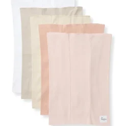Burts Bees - Set Of 5 Solid Burp Cloths, Pink Sand