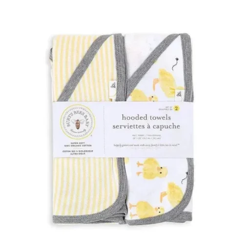 Burt's Bees Conjunto de 2 Patinhos Toalhas com Capuz Cabide Sunshine