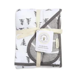 Burt's Bees Pine Forest Reversível Jersey Swaddle Cobertor Heather Cinza Cabide