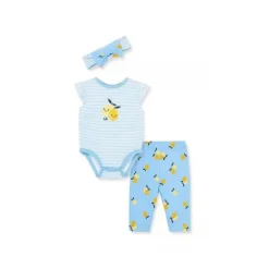 Calça Bodysuit Little Me Lemons - Azul