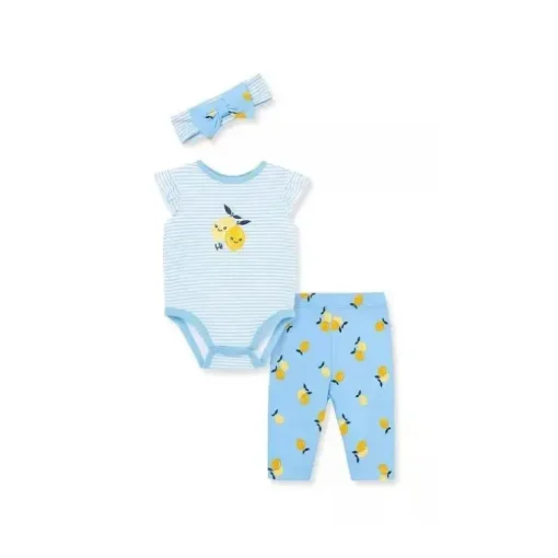 Calça Bodysuit Little Me Lemons - Azul