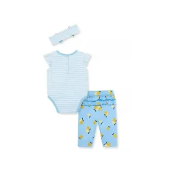 Calça Bodysuit Little Me Lemons - Azul