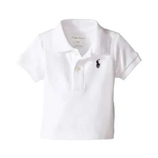Camisa pólo branca clássica para bebê menino Ralph Lauren