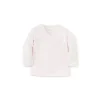 Camiseta Kissy Kissy Pointelle manga longa cruzada, rosa