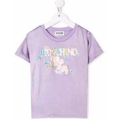 Camiseta Moschino bebê - menina com elefante, lilás