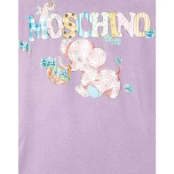 Camiseta Moschino bebê - menina com elefante, lilás