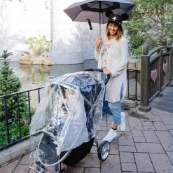 Capa de chuva universal para carrinho de criança JL Childress, Mickey metálico