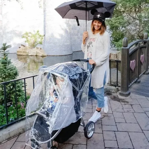 Capa de chuva universal para carrinho de criança JL Childress, Mickey metálico