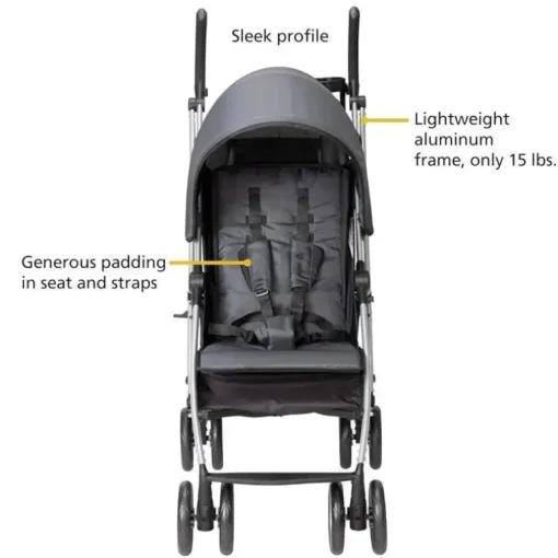 Carrinho compacto Safety 1St - Step Lite, estrutura leve em alumínio, Greyhound