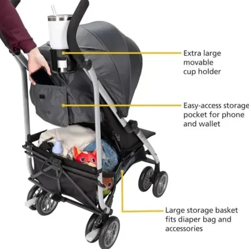 Carrinho compacto Safety 1St - Step Lite, estrutura leve em alumínio, Greyhound