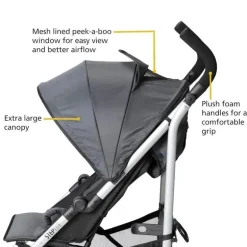 Carrinho compacto Safety 1St - Step Lite, estrutura leve em alumínio, Greyhound