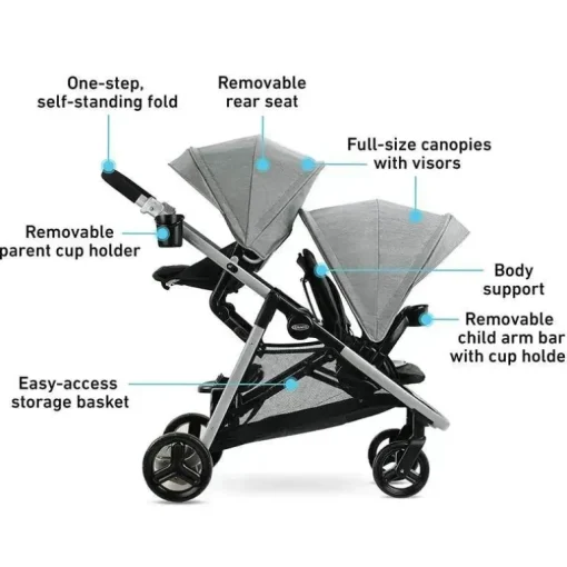 Carrinho de passeio duplo Graco - Ready2grow Lx 2.0, Clark