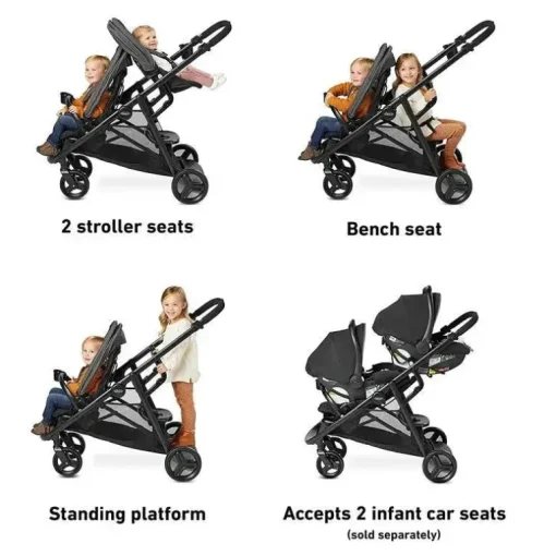 Carrinho de passeio duplo Graco - Ready2grow Lx 2.0, Clark