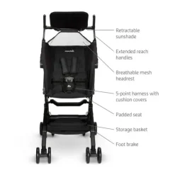 Carrinho Munchkin Sparrow Ultra Compacto - Preto