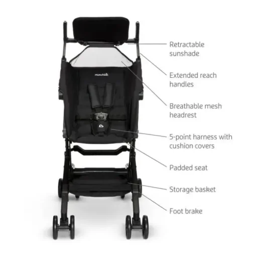 Carrinho Munchkin Sparrow Ultra Compacto - Preto