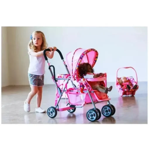 Carrinho Tandem Joovy Toy Doll Caboose, ponto rosa