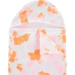 Carters - Toalha bebê menina tie dye com capuz, rosa/laranja