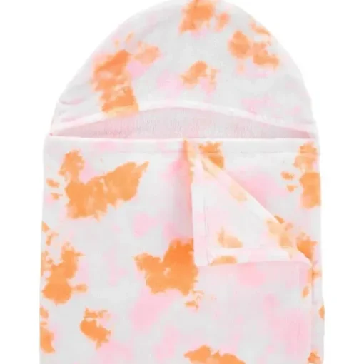 Carters - Toalha bebê menina tie dye com capuz, rosa/laranja