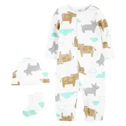 Carter's Baby - Vaca e Porco Conjunto de 3 peças de bebê para levar para casa