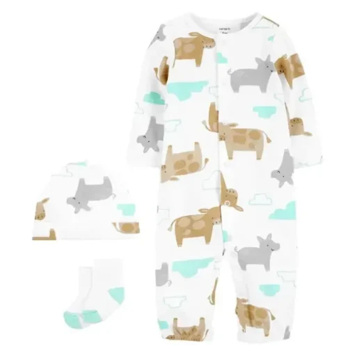 Carter's Baby - Vaca e Porco Conjunto de 3 peças de bebê para levar para casa
