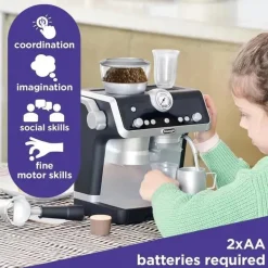 Casdon - Máquina de café Barista DeLonghi Toys com sons e revelação mágica de café, para crianças a partir de 3 anos