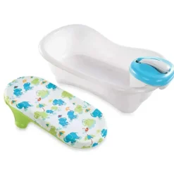 Centro de Banheira e Chuveiro Infantil de Verão para Recém-nascidos e Bebês em Azul