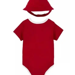 Chapéu balde e body Jordan para bebês meninos, caixa de presente vermelha, conjunto de 2 peças