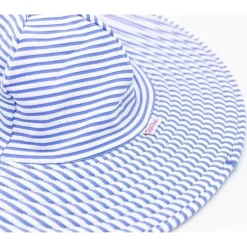 Chapéu de natação Rufflebutts Periwinkle Blue Seersucker, 3T-5
