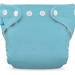 Charlie Banana - Fralda de pano lavável reutilizável, tamanho ajustável para recém-nascido, azul